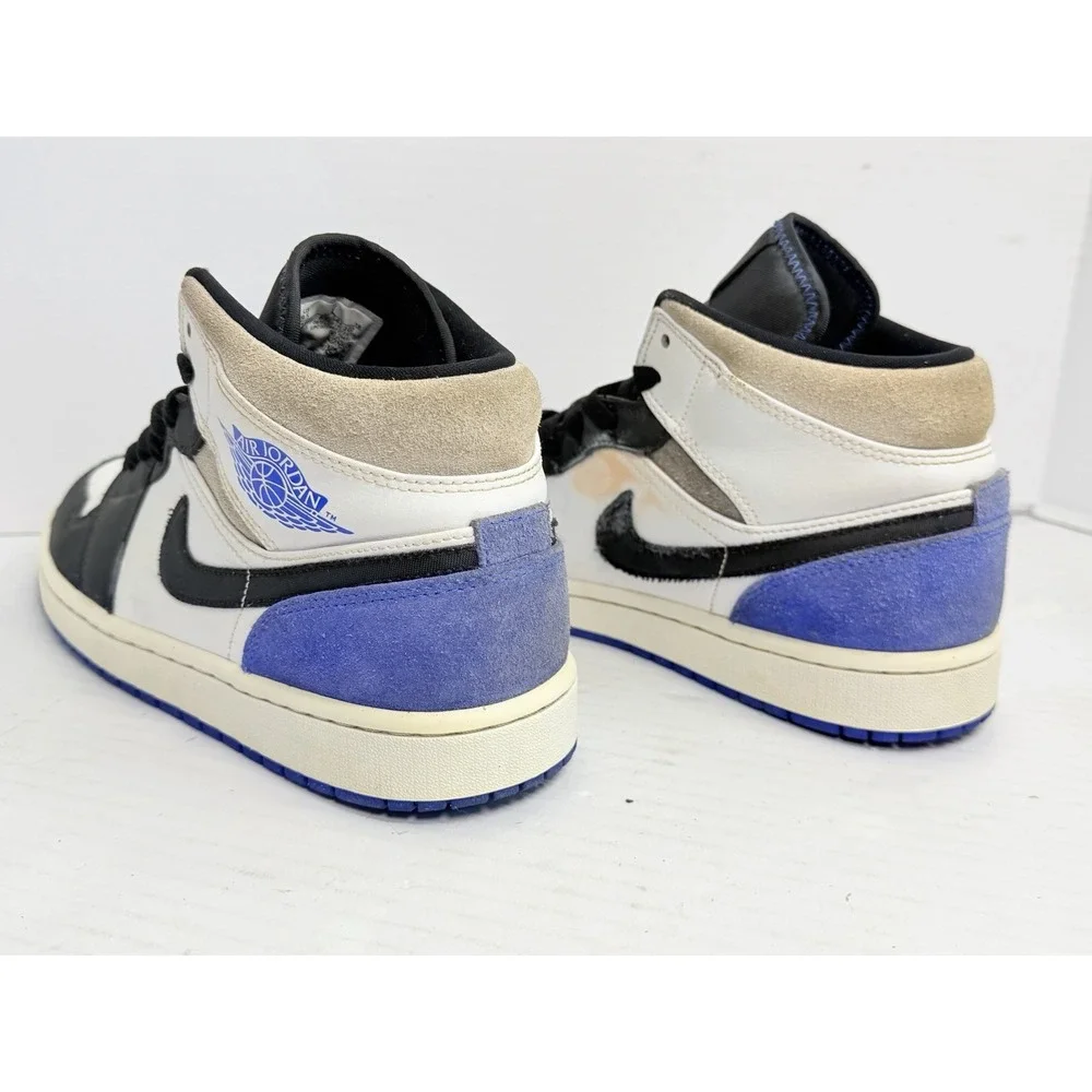 Air Jordan 1 Mid SE Royal Black Toe Men's 9.5 852542-102 Hyper Royal 2020